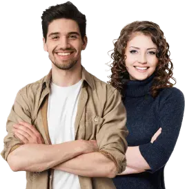Two smiling digital marketing students